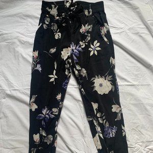 Floral Joggers with Gold Details